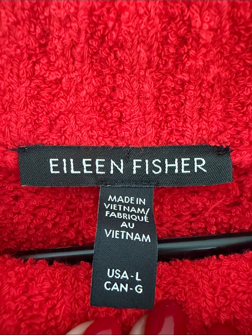 Eileen Fisher Cotton Fluff Rib Turtleneck Top Red Size Large NWOT - Picture 7 of 8